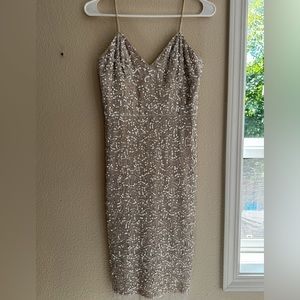 BHLDN sequined midi dress